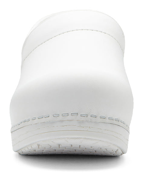 Dansko Women's Pro Box Leather Clogs in White - Company Store Uniforms