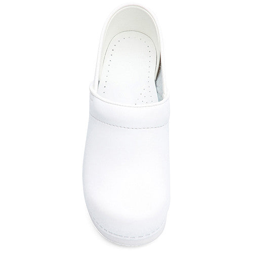 Dansko Women's Pro Box Leather Clogs in White - Company Store Uniforms